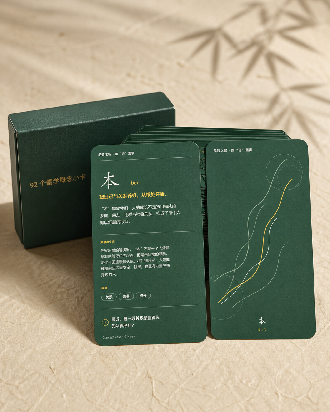 承哲之智跨语通寰九十二个儒学概念小卡套装商品效果图